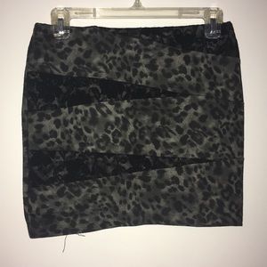 Black mini pencil skirt (cheetah and lace)
